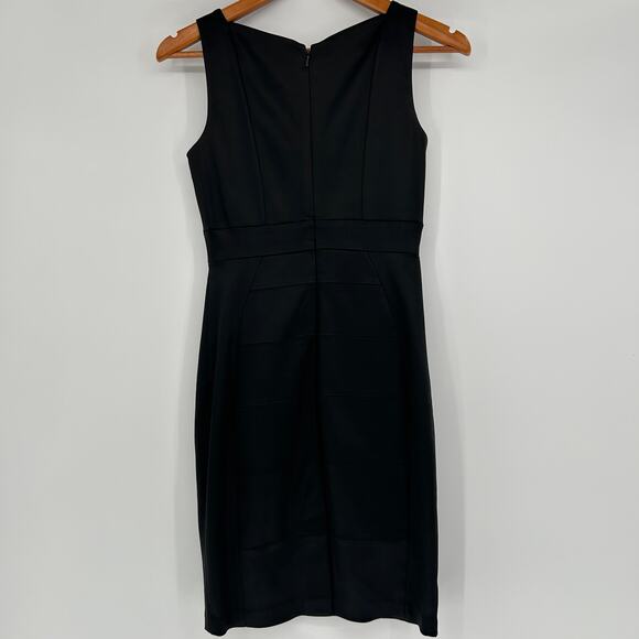 JAX Black Satin Cocktail Dress LBD Womens 2 Holiday Party Event NYE Evening Chic - Picture 3 of 9